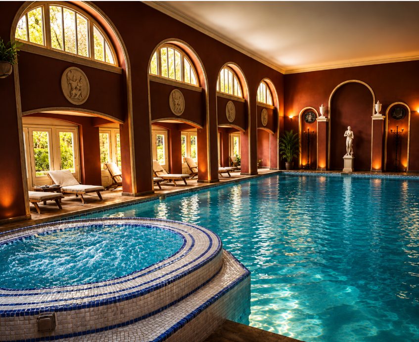 Royal Pearl Pools Grecian-style indoor pool and spa