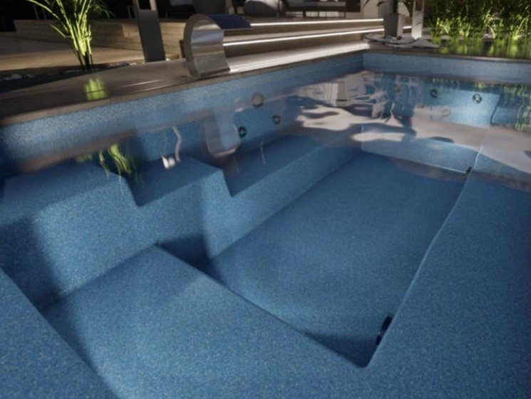 Woman relaxing in cocktail pool